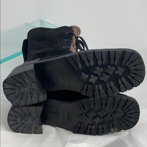 Stuart Weizman Sz 6B Black Suede Shearling Boots - Picture 14 of 14